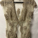 Beaded Lace Overlay Top